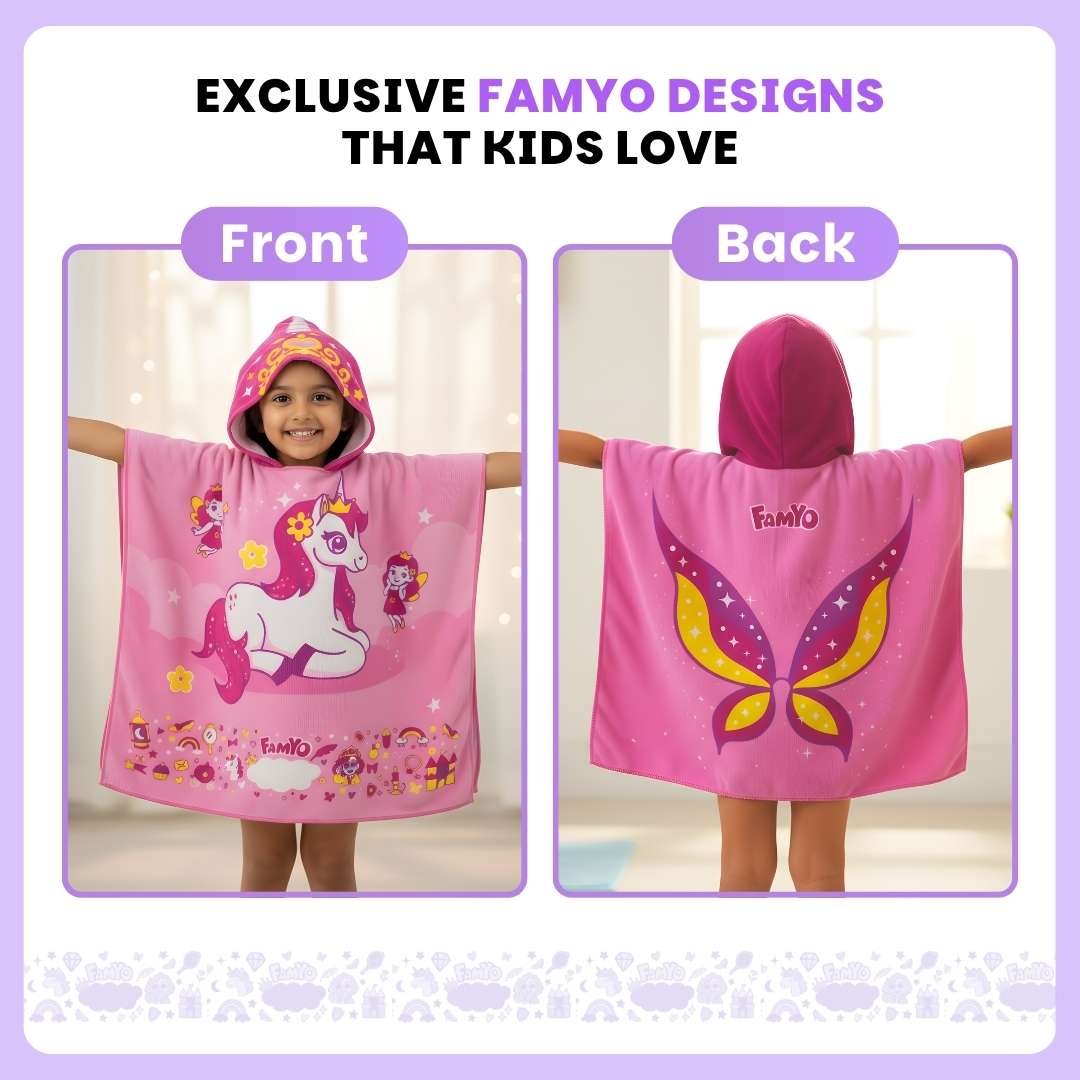 June the Unicorn Kids Towel from Famyo Hood Maxx Series – Ultra-Soft Kids Hooded Towel for Ages 0–7 | Perfect Gift for Kids
