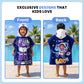 Dark Blue Astronaut hooded poncho towel for kids featuring ultra-soft quick-dry microfiber fabric, lightweight wearable design, attached hood, knee-length coverage, and ideal for bath, beach, pool, swimming, travel, and everyday use.