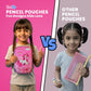 Famyo Pink pencil case with unicorn design for kids school stationery organisation - better than other pouches