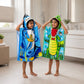 Pirate Baby Shark and Crocodile hooded poncho towel set for kids featuring premium quick-dry microfiber fabric, soft and lightweight wearable design, high absorbency, hooded coverage, travel-friendly construction, and perfect for bath time, swimming lessons, beach trips, pool days, vacations, and everyday use.