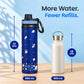 Kids stainless steel water bottle available in June the Unicorn, Rexy the Dinosaur, Leo the Astronaut, Dark Blue Astronaut, and Lavender Unicorn designs, featuring a 900 ml capacity, ideal for school, travel, and everyday hydration.