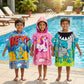 Rexy the Dino, June the Unicorn & Crocodile Poncho Towels – Set of 3 | Quick-Dry Microfiber Hooded Kids Towels (1–7 Years)