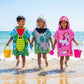 Famyo Set of 3 hooded poncho towel for kids - june the unocrn, crocodile and shark designs for your kids