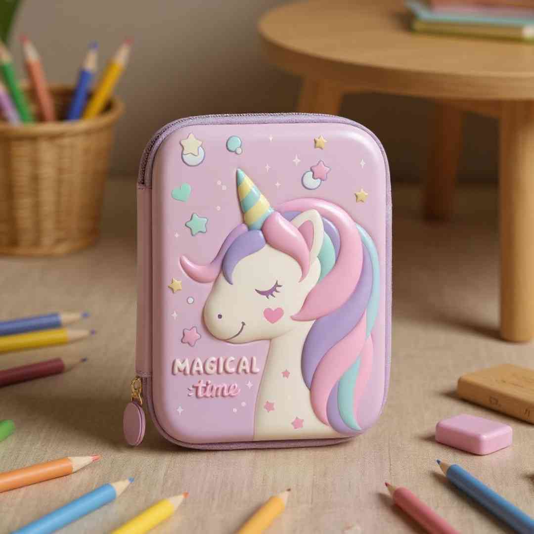 Famyo Rakhi Gift Set – Cute Fairy Glow Blanket + Unicorn Hard Shell Pencil Box