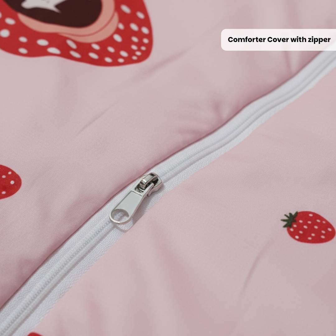 Strawberry Pink 250TC King Bed Sheet Set (Set of 4 or Set of 5)