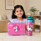Famyo pack of 2 june the unicorn bento lunch box and water bottle for kids