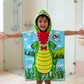 Crocodile Poncho Bath Towel for Kids, 1-7 years, 60 x 60cm | 100% Cotton, Skin-Friendly Microfiber Hooded Toddler Pool Towel | Quick-Drying, Water Absorbing, Full-Size Bathrobe