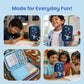 Leo Astronaut water bottle and Blue Space hard shell pencil pouch combo for kids featuring a 900 ml stainless steel bottle, durable EVA pencil pouch, spacious stationery storage, lightweight design, and ideal for school, travel, and everyday use.