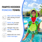 Crocodile Poncho Bath Towel for Kids, 1-7 years, 60 x 60cm | 100% Cotton, Skin-Friendly Microfiber Hooded Toddler Pool Towel | Quick-Drying, Water Absorbing, Full-Size Bathrobe