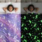 Purple Unicorn Glow Blanket | Soft Flannel AC Blanket for All-Season | Perfect Gift for Kids
