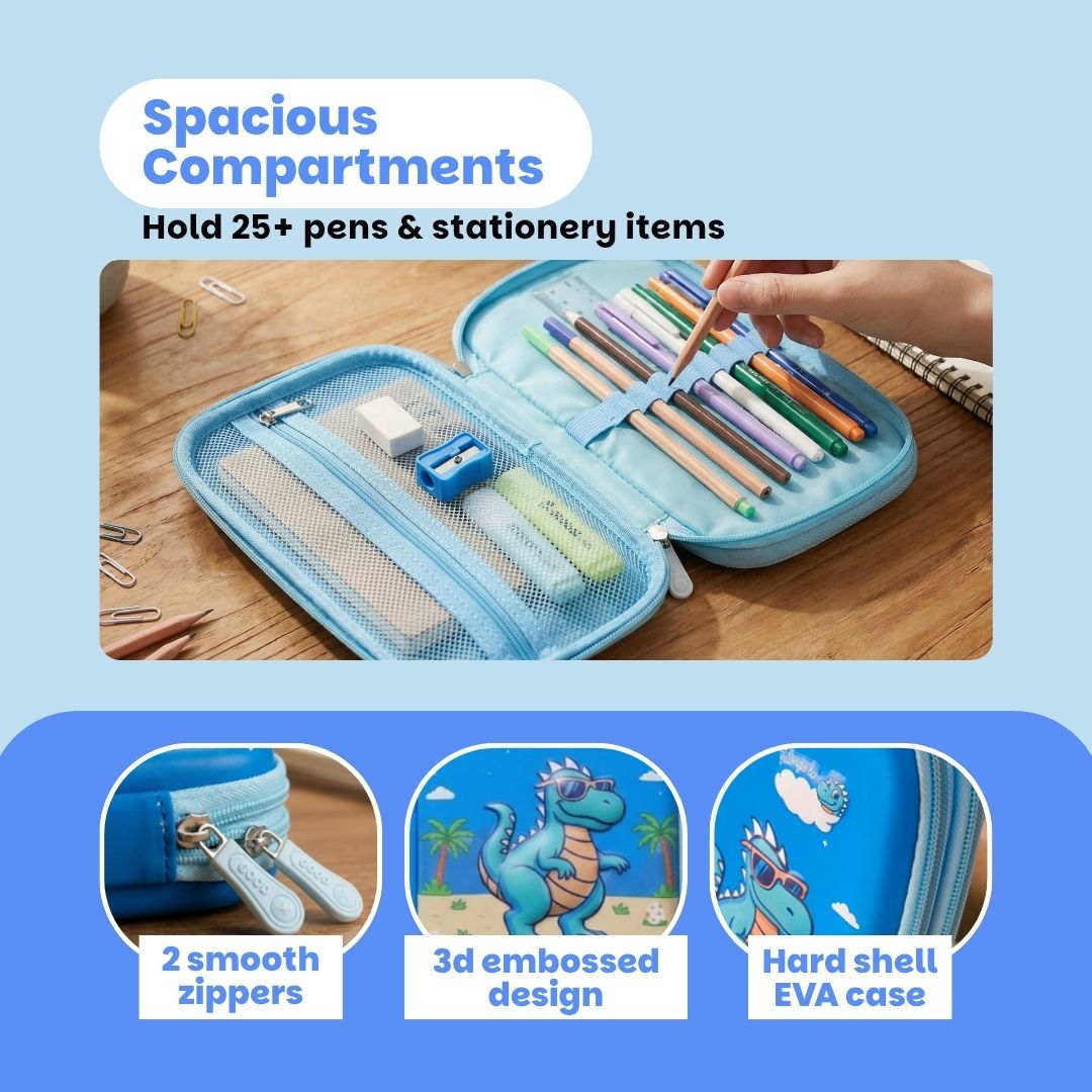Famyo School essential - Dinosaur Bento Lunch Box and Dinosaur Pencil Pouch