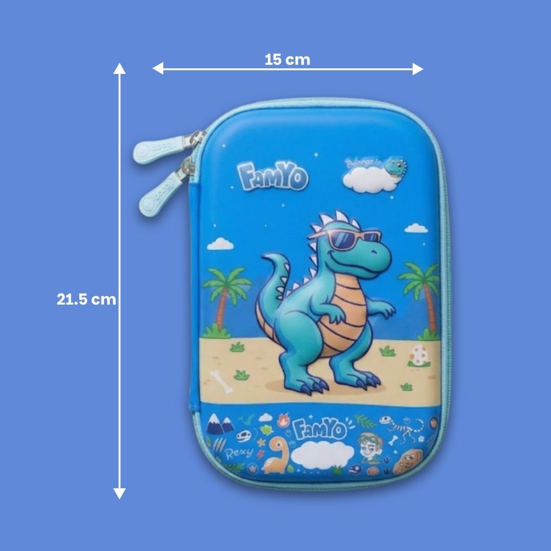 Famyo School essential - Dinosaur Pencil Pouch - compact and easy to carry