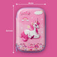 Famyo Pink pencil case with unicorn design for kids school stationery organisation - perfect to carry