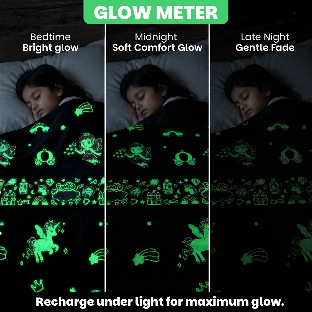 June the Unicorn Glow Blanket – Glow Maxx Series | Soft Flannel AC Blanket for All-Season | Perfect Gift for Kids