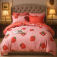 Strawberry Pink 250TC King Bed Sheet Set (Set of 4 or Set of 5) Famyo