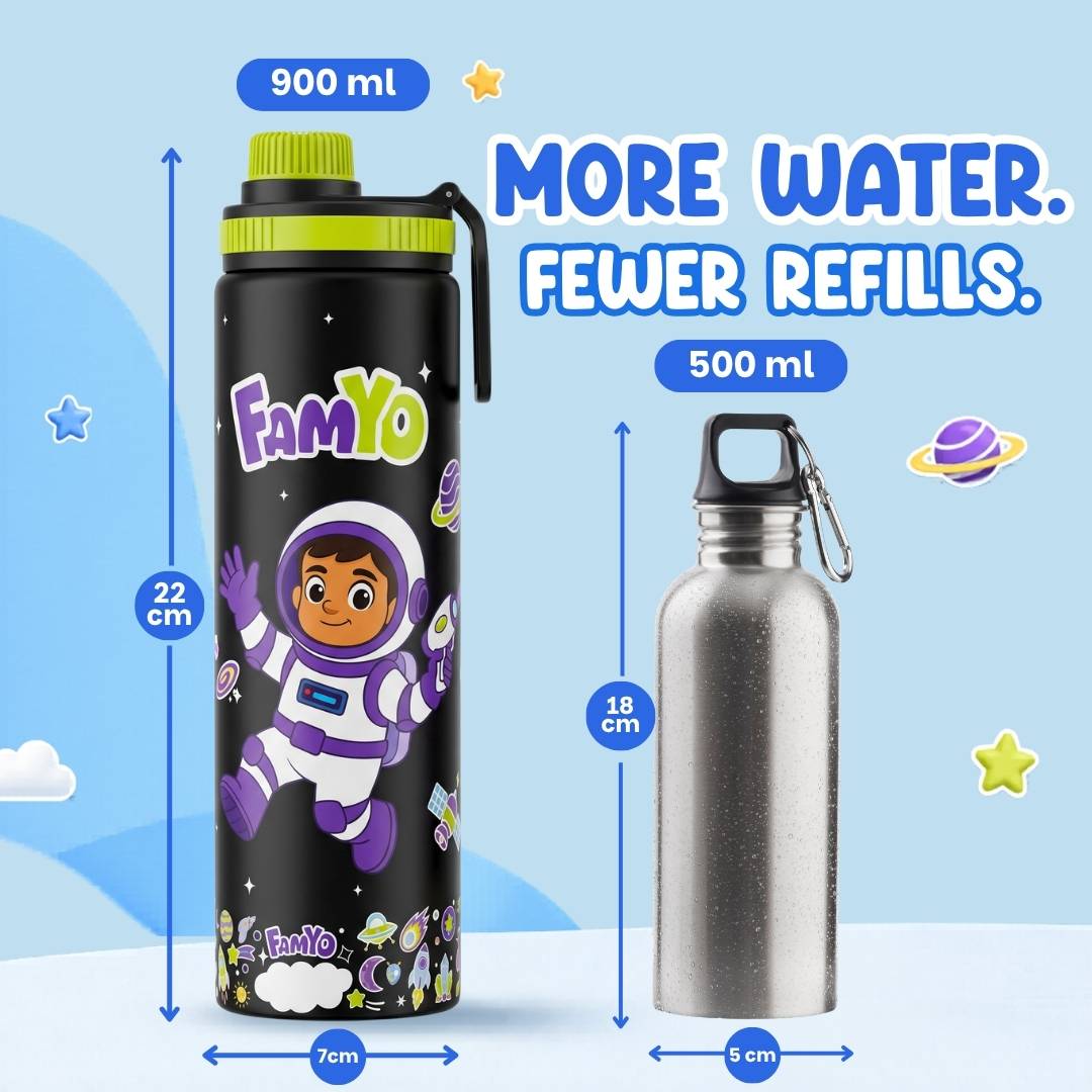 Famyo leo the astronaut water bottle for kids 900ml