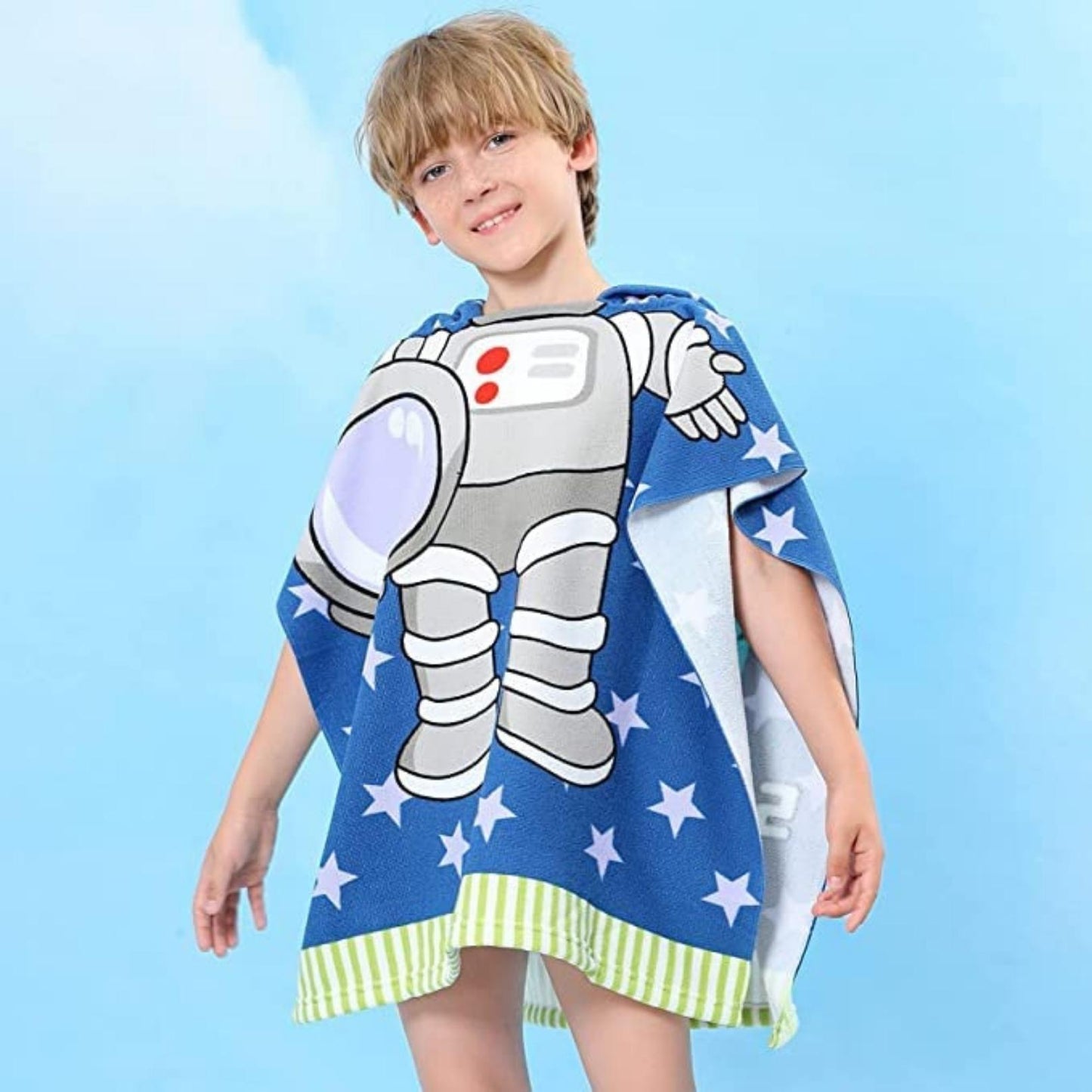 Astronaut Towel for Kids | Hooded Bath Towels for Boys & Girls | 60 x 60cm Toddler Pool Towel with Hood