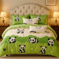 Green Panda 250TC King Bed Sheet Set (Set of 4 or Set of 5) Famyo