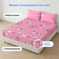 June & Fairy Unicorn Glow in the Dark Quilt/Blanket/AC Comforter, June Unicorn Glow Bedsheet & Hooded Poncho Towel Set for Kids