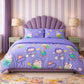 Purple Astronaut King Size AC Comforter Set | 4 & 5 Piece Options | 250 TC Cotton Fitted Bedsheet | 150 GSM Lightweight All-Season Bedding Set with Pillow Covers