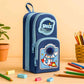 Famyo Blue Space Pencil Pouch for Kids – 3-Compartment Zipper Pouch for School Kids Famyo Shop WH