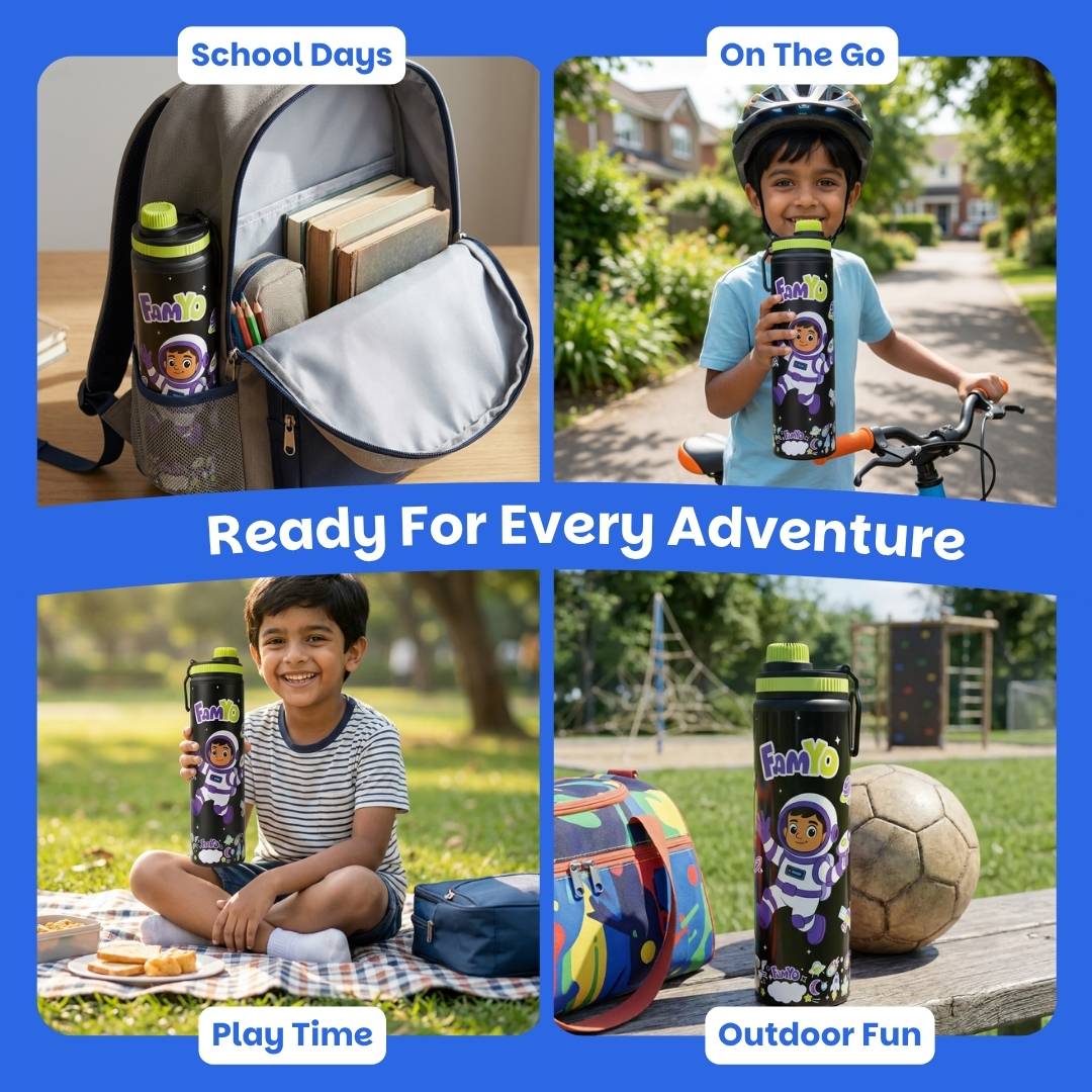 famyo leo the astronaut school days, on the go, play time and outdoor fun use cases