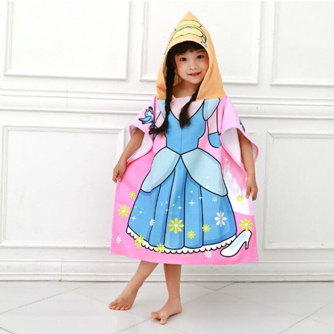 Magical Princess Poncho Bath Towel for Kids, 1-7 years | Quick-Drying Microfiber Kids Towel. Cool Poncho Bath Robe Towels for Kids at lowest prices only @ Famyo