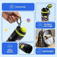 Famyo Leo the Astronaut 900 ml for kids - school essentials - carry loop - wide mouth - no more lost caps - lightweight