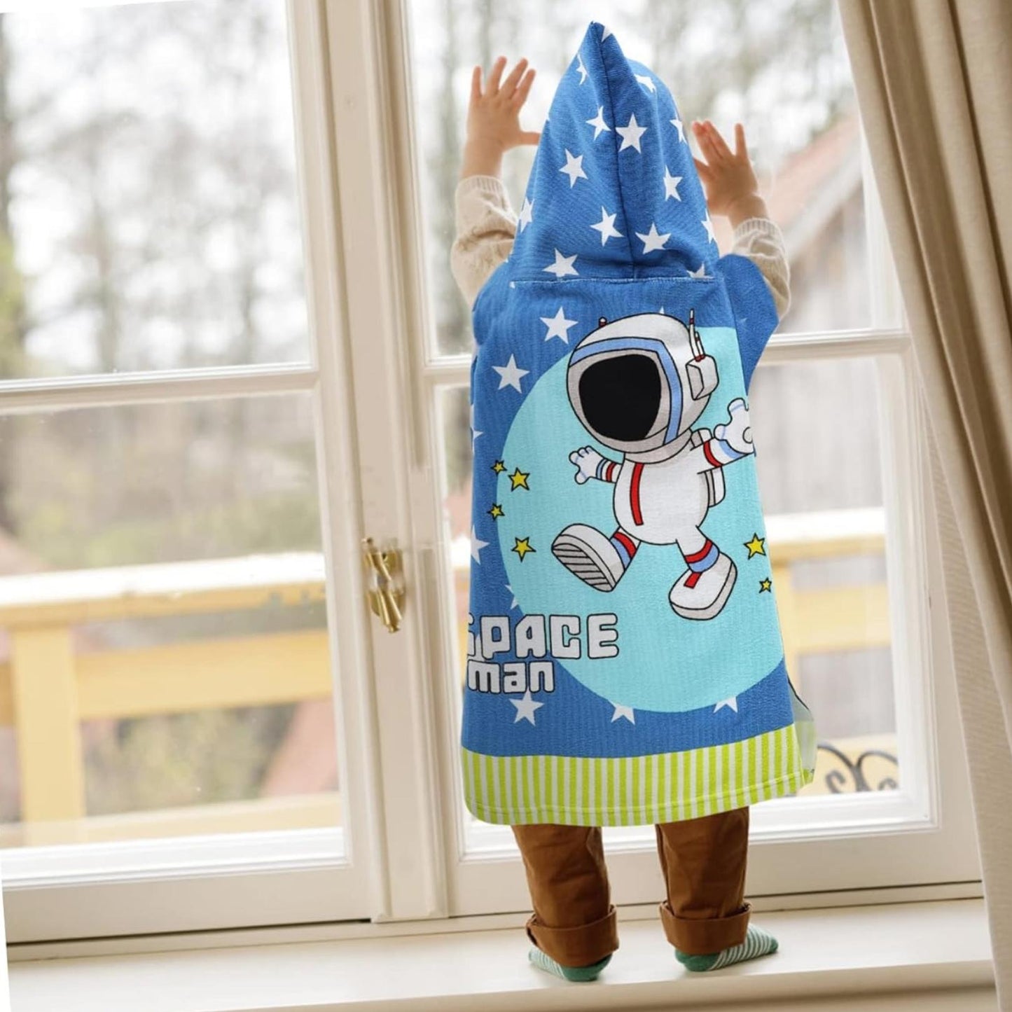 Astronaut Towel for Kids | Hooded Bath Towels for Boys & Girls | 60 x 60cm Toddler Pool Towel with Hood