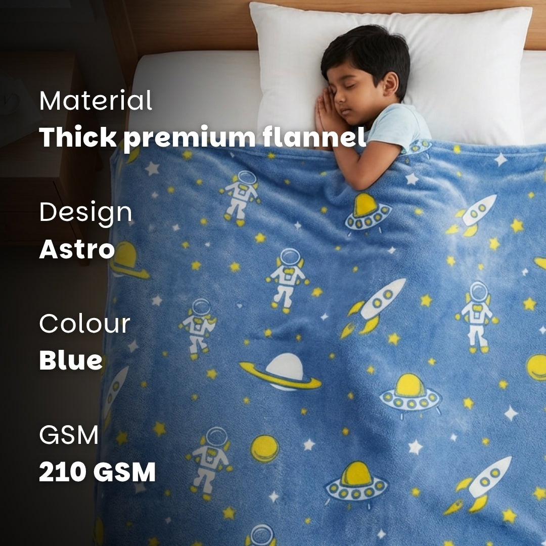 Astronaut Glow Blanket | Soft Flannel AC Blanket for All-Season | Perfect Gift for Kids