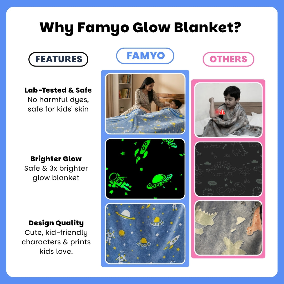 Astronaut Glow Blanket | Soft Flannel AC Blanket for All-Season | Perfect Gift for Kids