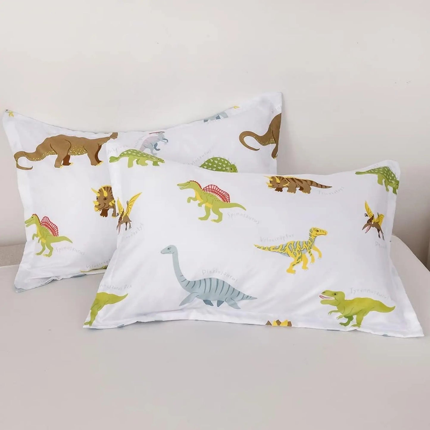 Famyo's Cute Dino Park Themed Pillow Covers for Boys and Girls, perfect for Kids' bedroom decor 