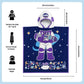 Dark Blue Astronaut hooded poncho towel for kids featuring ultra-soft quick-dry microfiber fabric, lightweight wearable design, attached hood, knee-length coverage, and ideal for bath, beach, pool, swimming, travel, and everyday use.