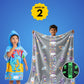 Leo the Astro Glow Maxx Blanket & Rexy the Dino Hood Maxx Poncho Towel Combo – Glow Maxx Series | Soft Flannel Queen Size Blanket & Bath Towel Set