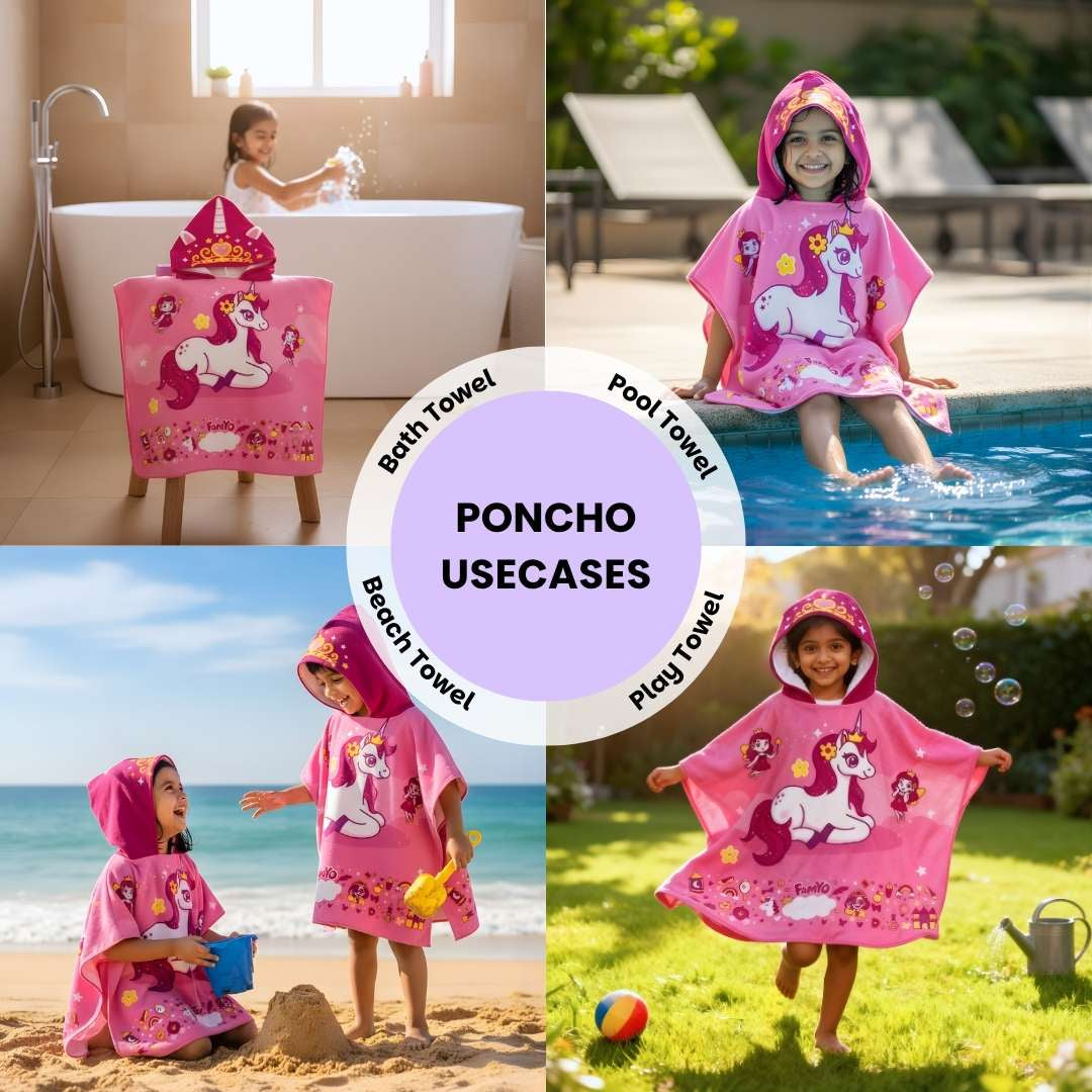 June the Unicorn Kids Towel from Famyo Hood Maxx Series – Ultra-Soft Kids Hooded Towel for Ages 0–7 | Perfect Gift for Kids