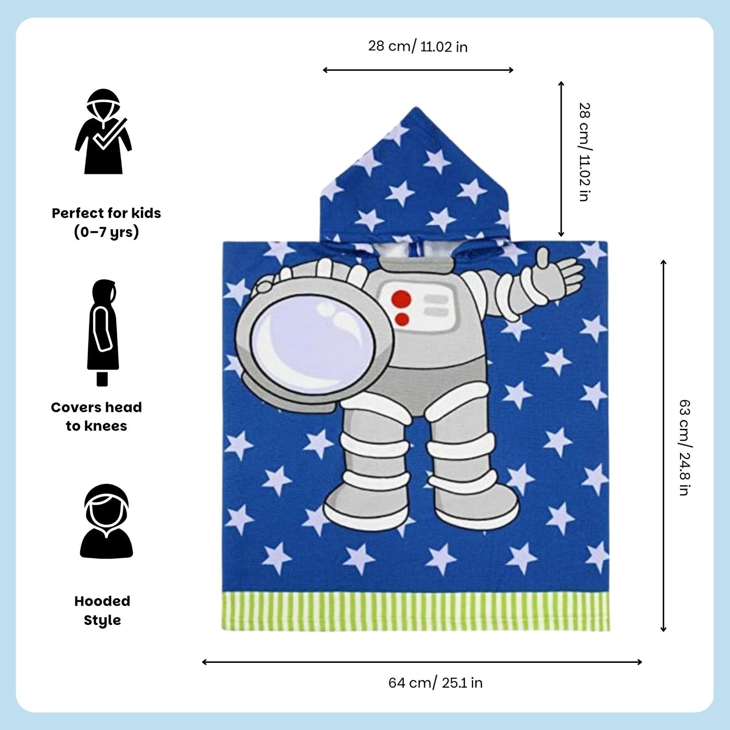 Famyo Astro Design Hooded poncho towel for kids - kids poncho towel