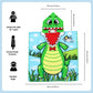 Crocodile Poncho Bath Towel for Kids, 1-7 years, 60 x 60cm | 100% Cotton, Skin-Friendly Microfiber Hooded Toddler Pool Towel | Quick-Drying, Water Absorbing, Full-Size Bathrobe