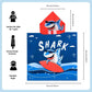 Dark Blue Shark Dive Poncho Bath Towel for Kids, 1-7 years | Quick-Drying Microfiber Kids Towel