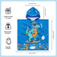 Rexy the Dino hooded poncho towel for kids featuring soft quick-dry terry fabric, lightweight absorbent design, wearable hood with knee-length coverage, and ideal for bath, beach, pool, swimming, travel, and everyday use.