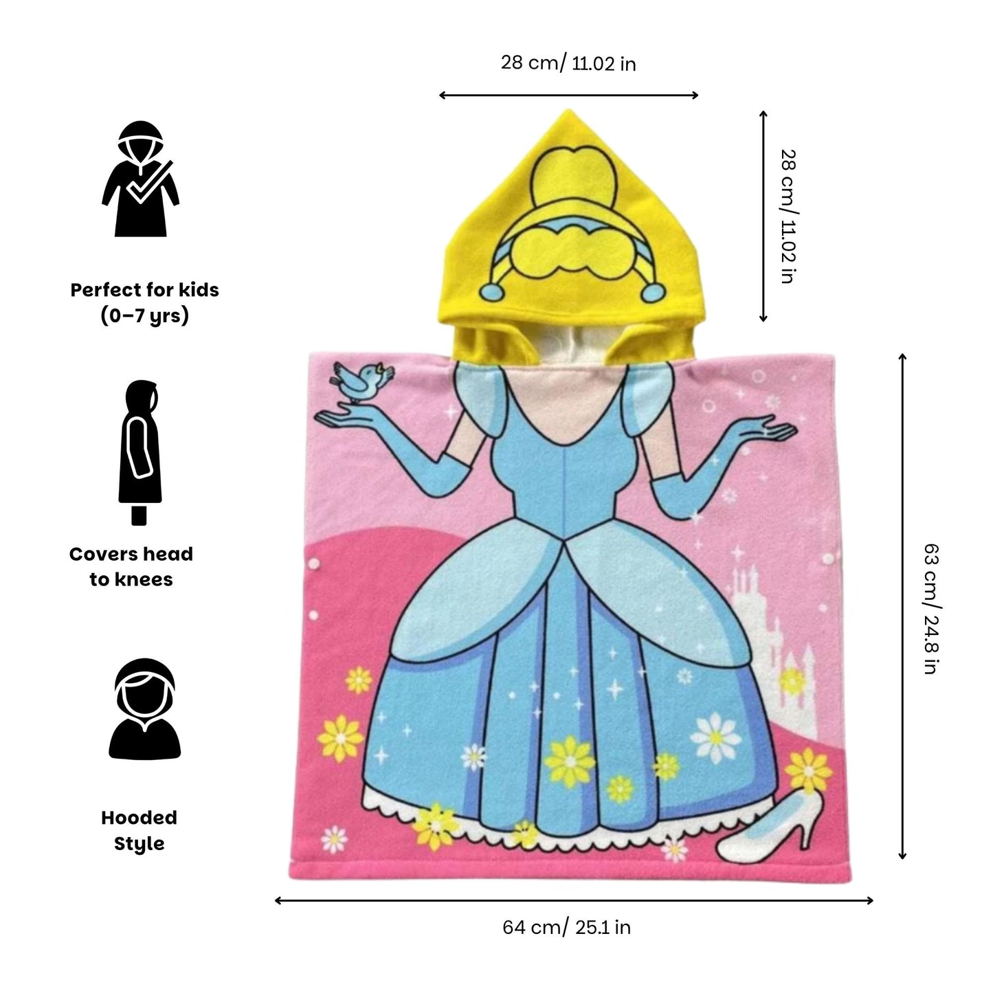 Famyo Princess Hooded Poncho Towel