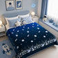 Dark Blue Astronaut Glow in the Dark Quilt/Blanket/AC Comforter | Soft Premium Flannel | Queen Size | All-Season Glow Blanket for Adults
