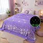 Lavender Unicorn Glow in the Dark Quilt/Blanket/AC Comforter | Soft Premium Flannel | Queen Size | All-Season Glow Blanket for Adults