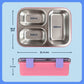 June the Unicorn bento lunch box for kids featuring 3 stainless steel compartments, 800 ml leakproof design, BPA-free outer body, child-friendly locking clips, organised meal storage, and perfect for school lunches, travel, daycare, and everyday use.