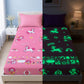 June the Unicorn Glow Bedsheet for Kids | King Size Bedsheet Set | 300 TC Cotton-Blend | Free Pillow Cover