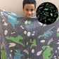 Dino-themed glow blanket – big dinosaur design perfect for bedtime adventures
