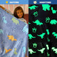 Famyo glow blanket – large dinosaur design with glow stars for playful bedtime