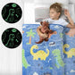 Famyo breathable kids blanket – blue dino design for AC use and naps