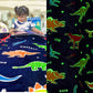 Glow in the dark dinosaur blanket – cozy queen size for kids aged 0–15