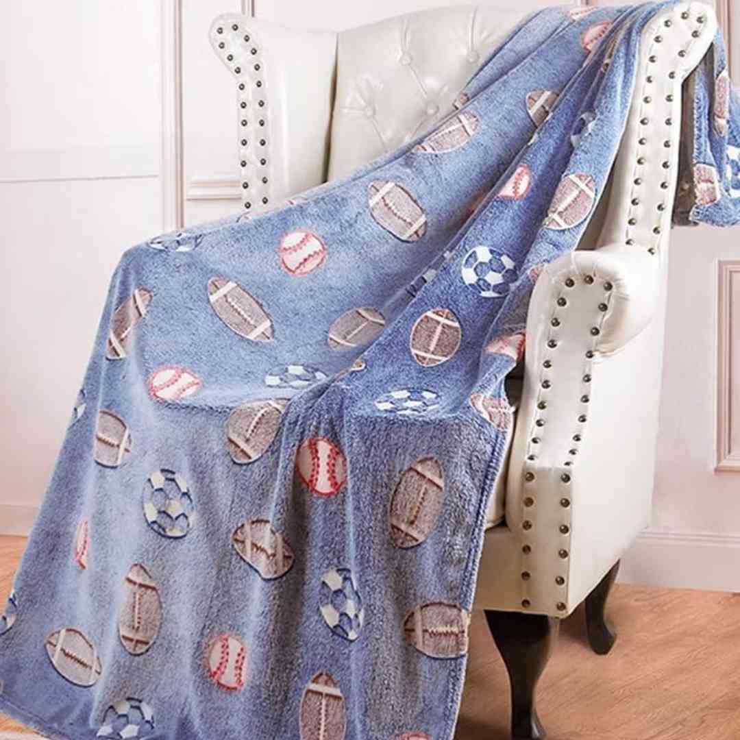 Football AC blanket – perfect for nap time and bedtime glow fun