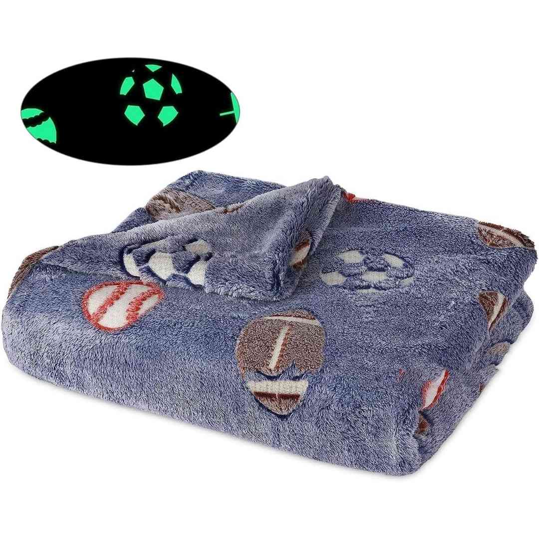 Football fan kids blanket – queen size glow design for playful nights
